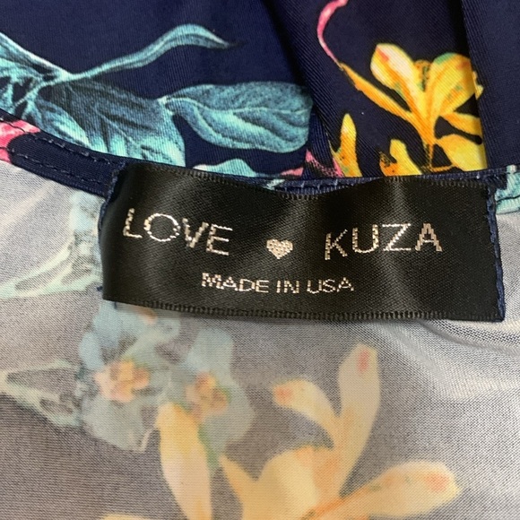 Love, Kuza | Navy Floral Three-Quarter Sleeve Maxi Dress NWOT - Picture 13 of 14